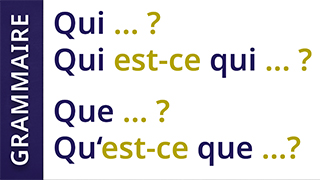Grammaire de la vie - B1 -  Questions: Les questions avec « qui » et « que »
